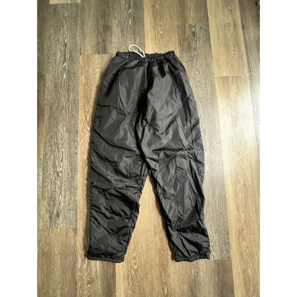 In Play Nylon Track Pants Mens Medium Black Good Jersey Lined Joggers Zipper Leg